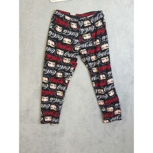 Betty Boop Coca-Cola Pajama Pants Womens Medium 8-10 Soft Christmas PJ  Black
